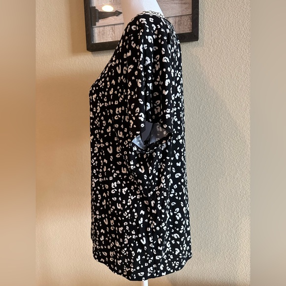 Nine West Women’s Soft Spun Black & White Leopard Blouse - Size XXL - Picture 2 of 9